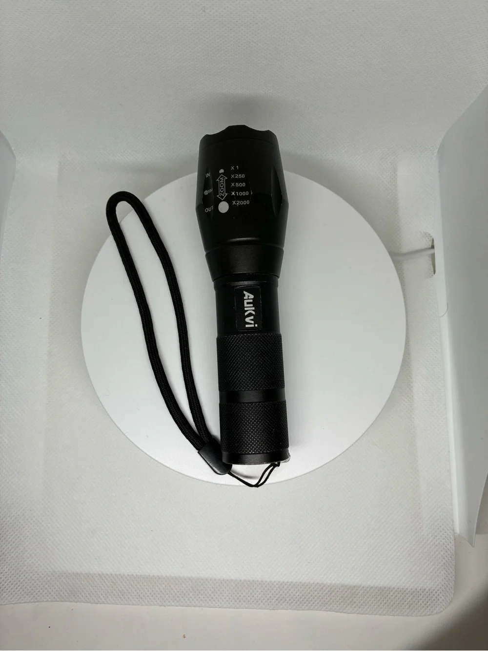 Black Aukvi LED Tactical Flashlight - Portable Handheld Light